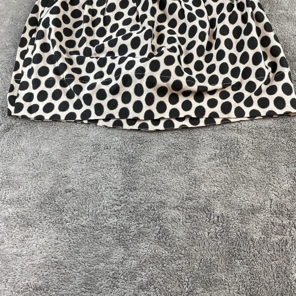 FOREVER 21 Lined Mini Skirt Womens Medium Beige Black Polka Dot - Picture 3 of 11